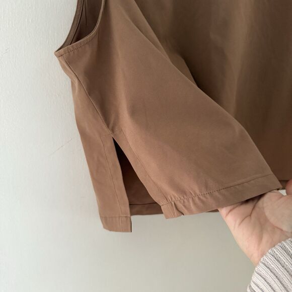Wayre Women’s XL Tank Top Brown Clay Boxy Shift And Snap Tank Sleeveless Top - Picture 2 of 7